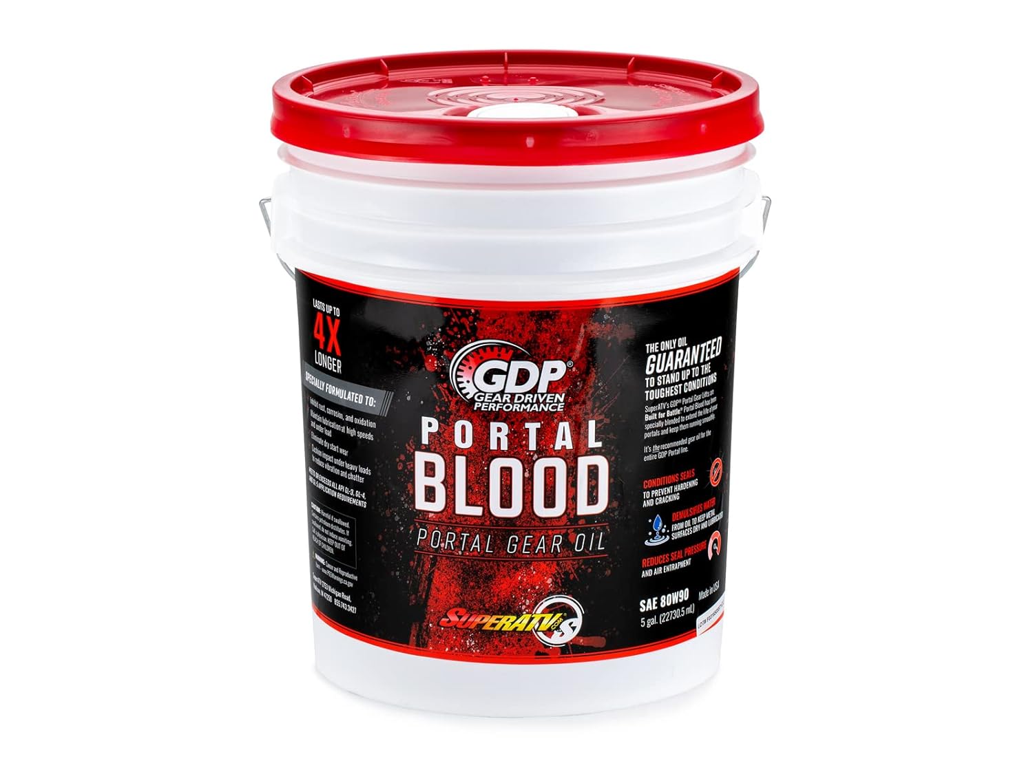 SuperATV Portal Blood Gear Oil for UTV/ATV Gear Lifts - 5 Gallon