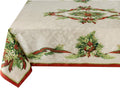 Christmas Ribbons Jacquard Tablecloth 60 in x 120 in - Holiday Table