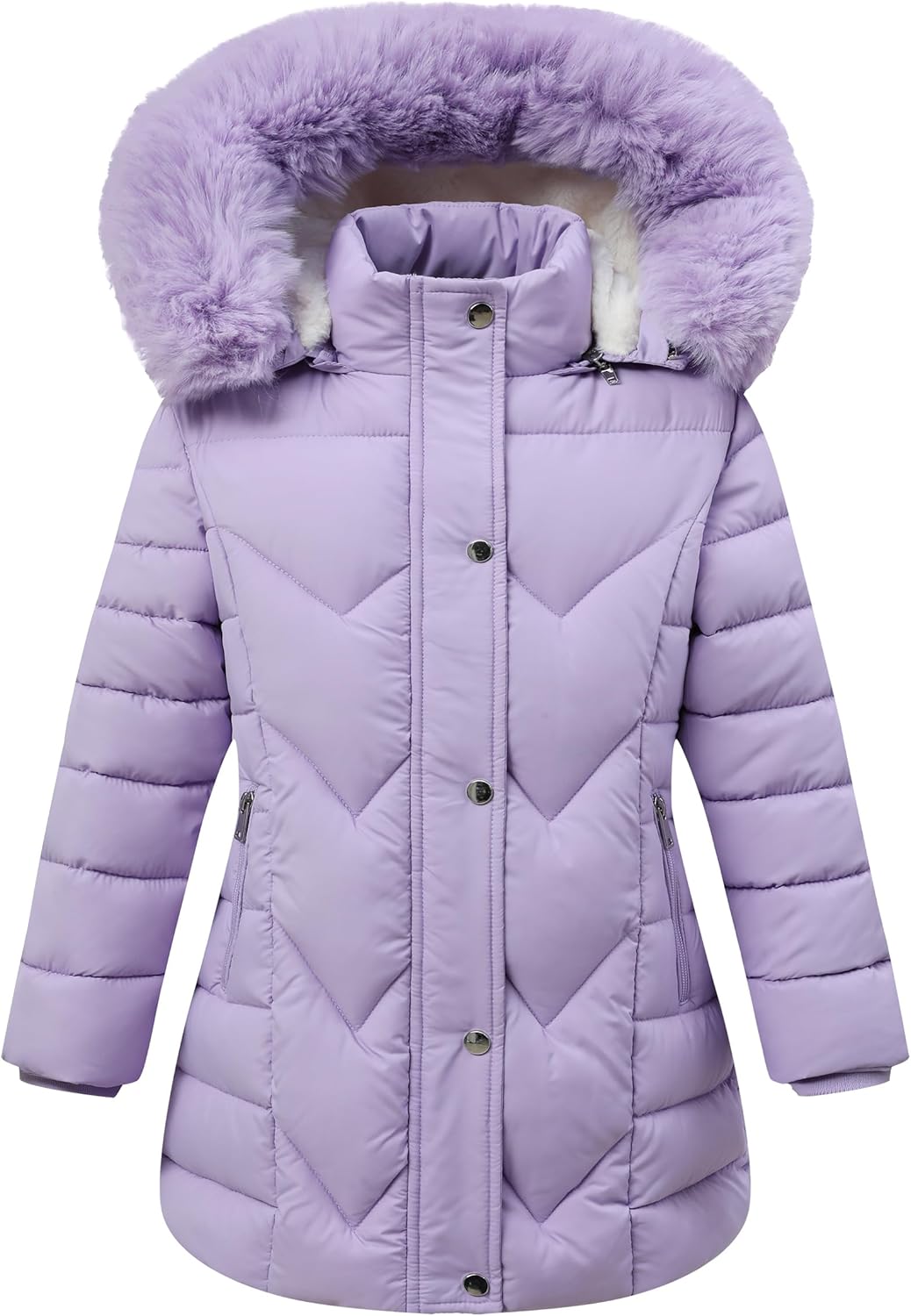 Girls' Warm Outwear Long Coat with Hood for Winter Adventures