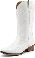 DREAM PAIRS Women's Cowboy Boots Mid Calf Square Toe - Comfortable on