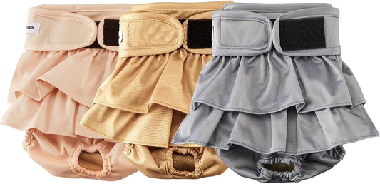 Premium Washable Female Dog Diapers - Pack of 3