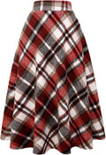 Plaid Wool A-Line Maxi Skirt - Warm Tartan Pleated Long Skirt