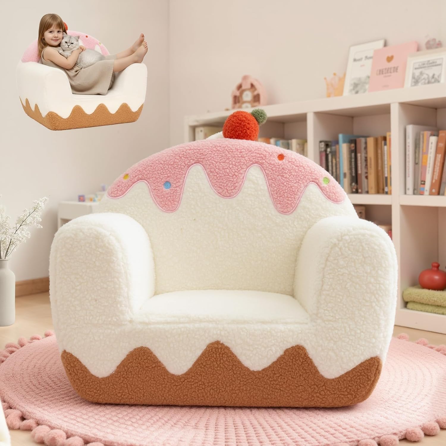 OUOZZZ Toddler Chair for Ages 16 with Cozy Sherpa Design