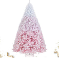 8 Ft Flocked Christmas Tree with 1774 Branch Tips for Holidays