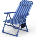 Suteck Beach Chair: 6-Position Recliner with Cooler Bag