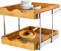 2 Tier Wood Pull Out Cabinet Organizer (17 in W x 18 in D) - Smooth
