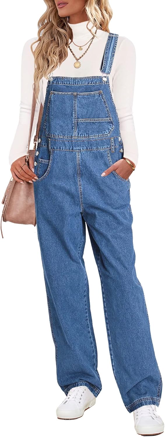 Luvamia Overalls Women Loose Fit Denim Bib Baggy Jumpsuit