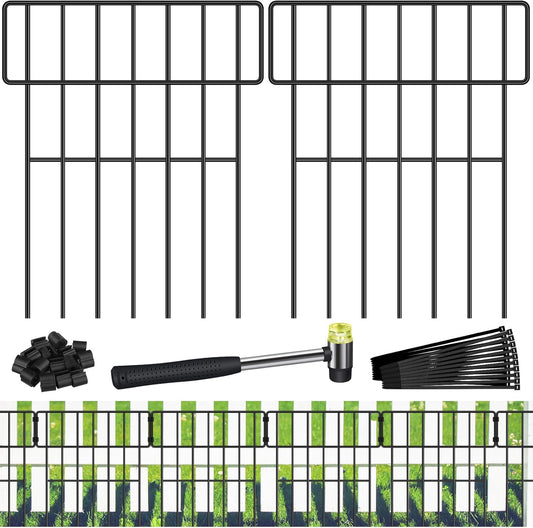 Decorative Garden Fence 10ft Metal Animal Barrier for Yard