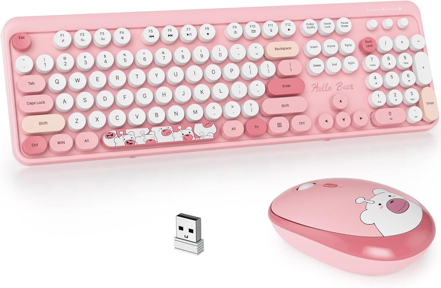 Pink Retro Typewriter Keyboard Combo