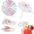 Vibrant Drink Umbrella Picks - 50pcs Fluorescent Colors
