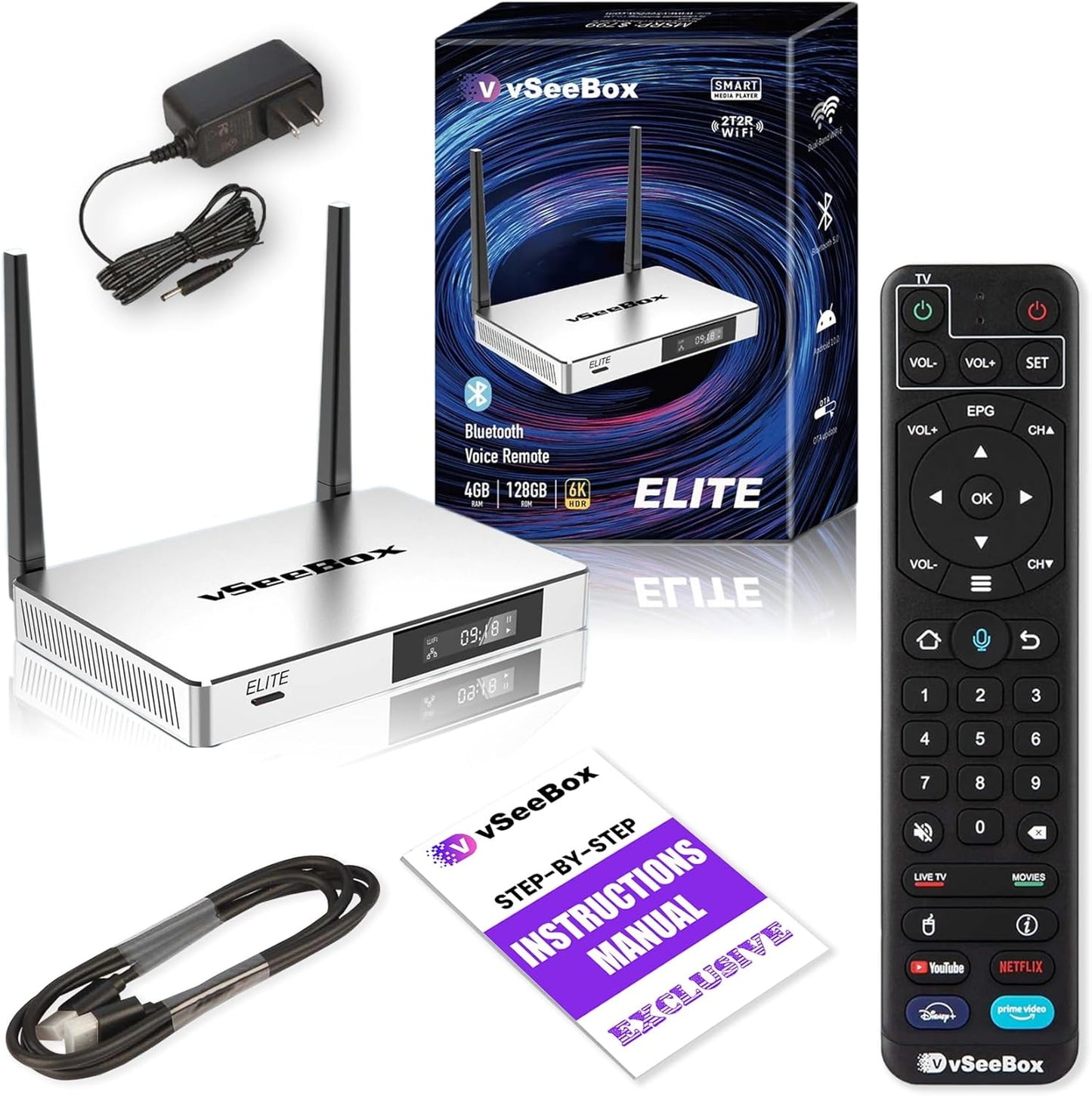 2024 Latest vSeeBox Elite 6K Streaming Device with Voice Control