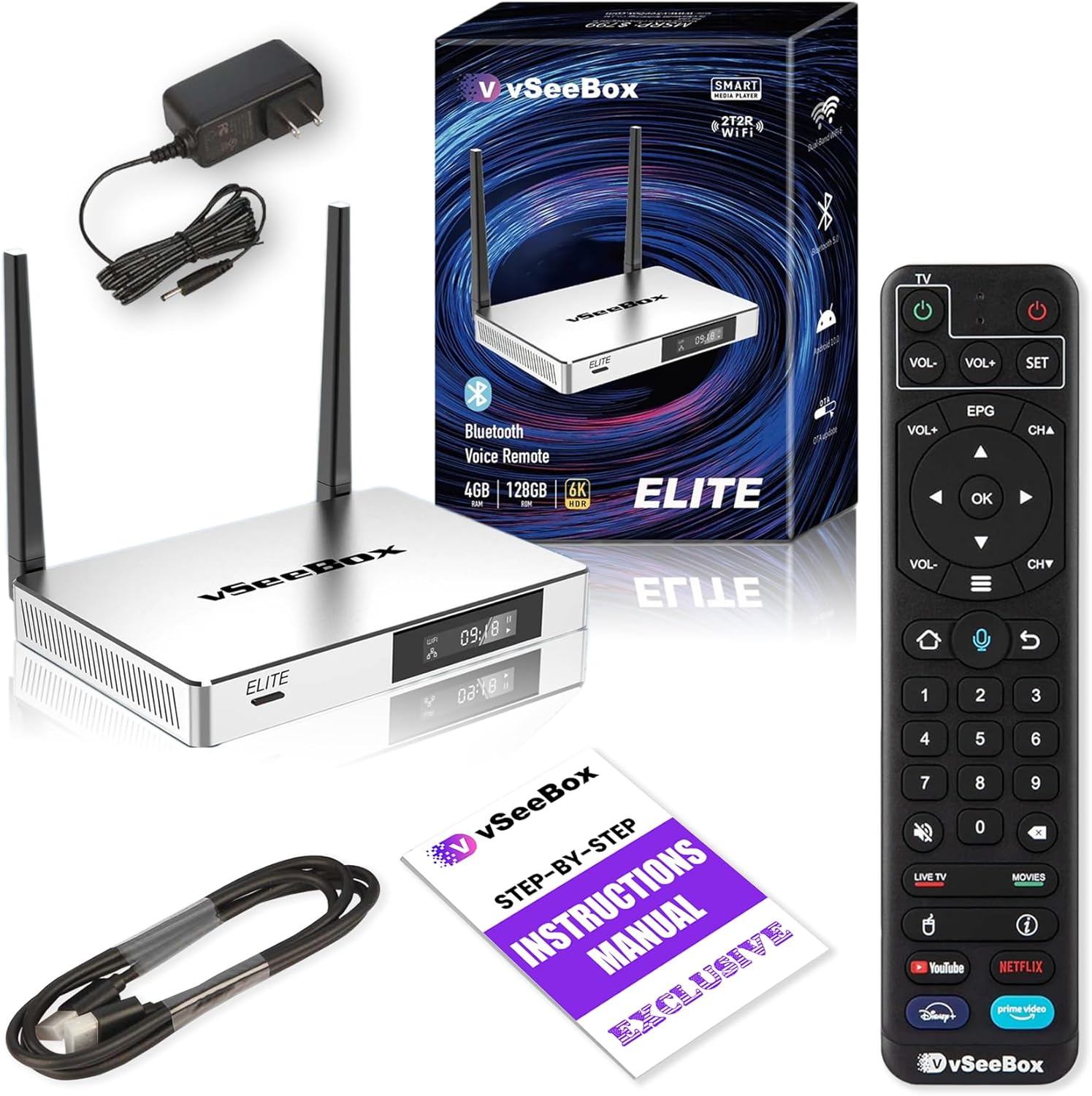 2024 Latest vSeeBox Elite 6K Streaming Device with Voice Control