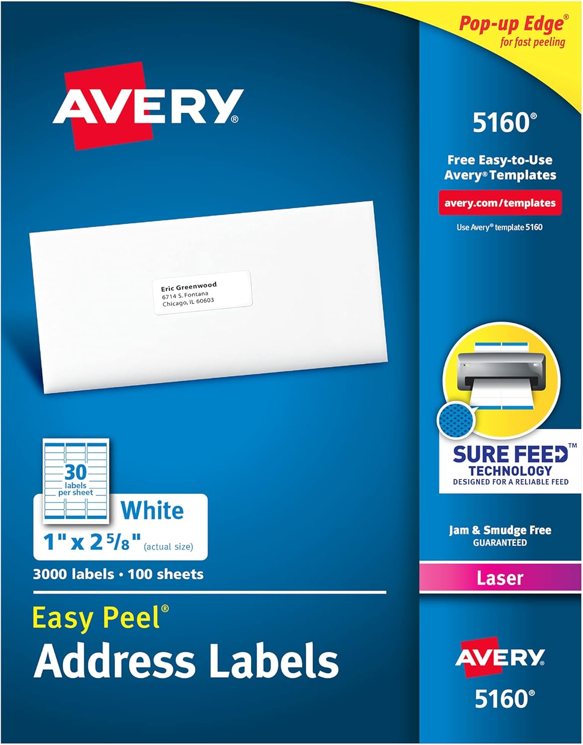 Avery Easy Peel Address Labels - 3,000 Count for Hassle-Free Mailing