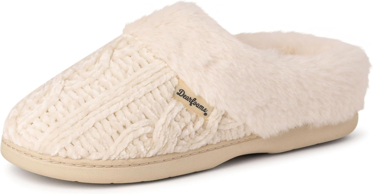Fuzzy Memory Foam Claire Clogs for Women - Cozy Comfort Slippers