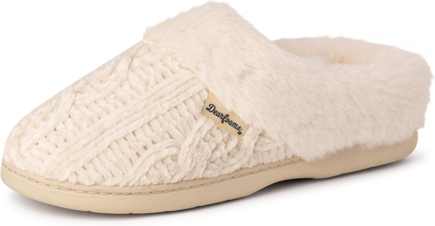 Fuzzy Memory Foam Claire Clogs for Women - Cozy Comfort Slippers