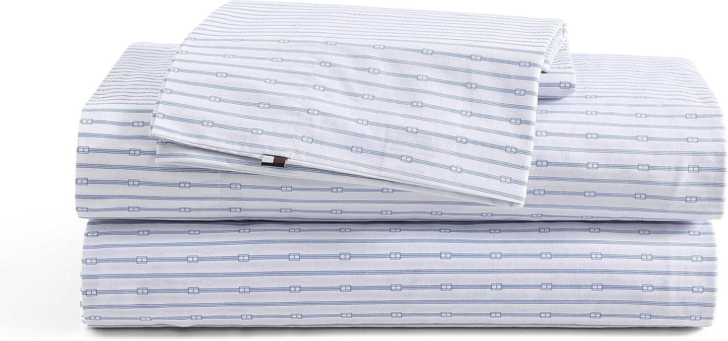 Tommy Hilfiger Cotton Percale Sheet Set for Full Beds