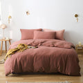 Cottonight Brick Red Comforter Queen Bedding Set - Soft, Breathable