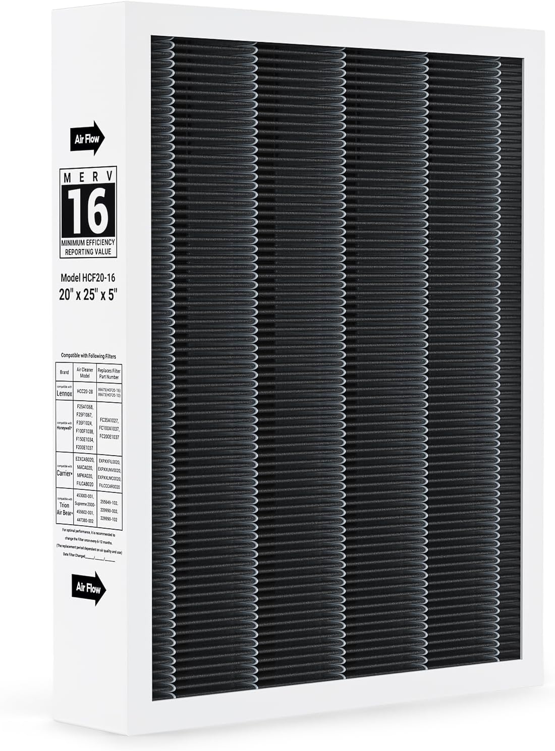 20x25x5 MERV 16 Air Filter for Healthy Climate Systems