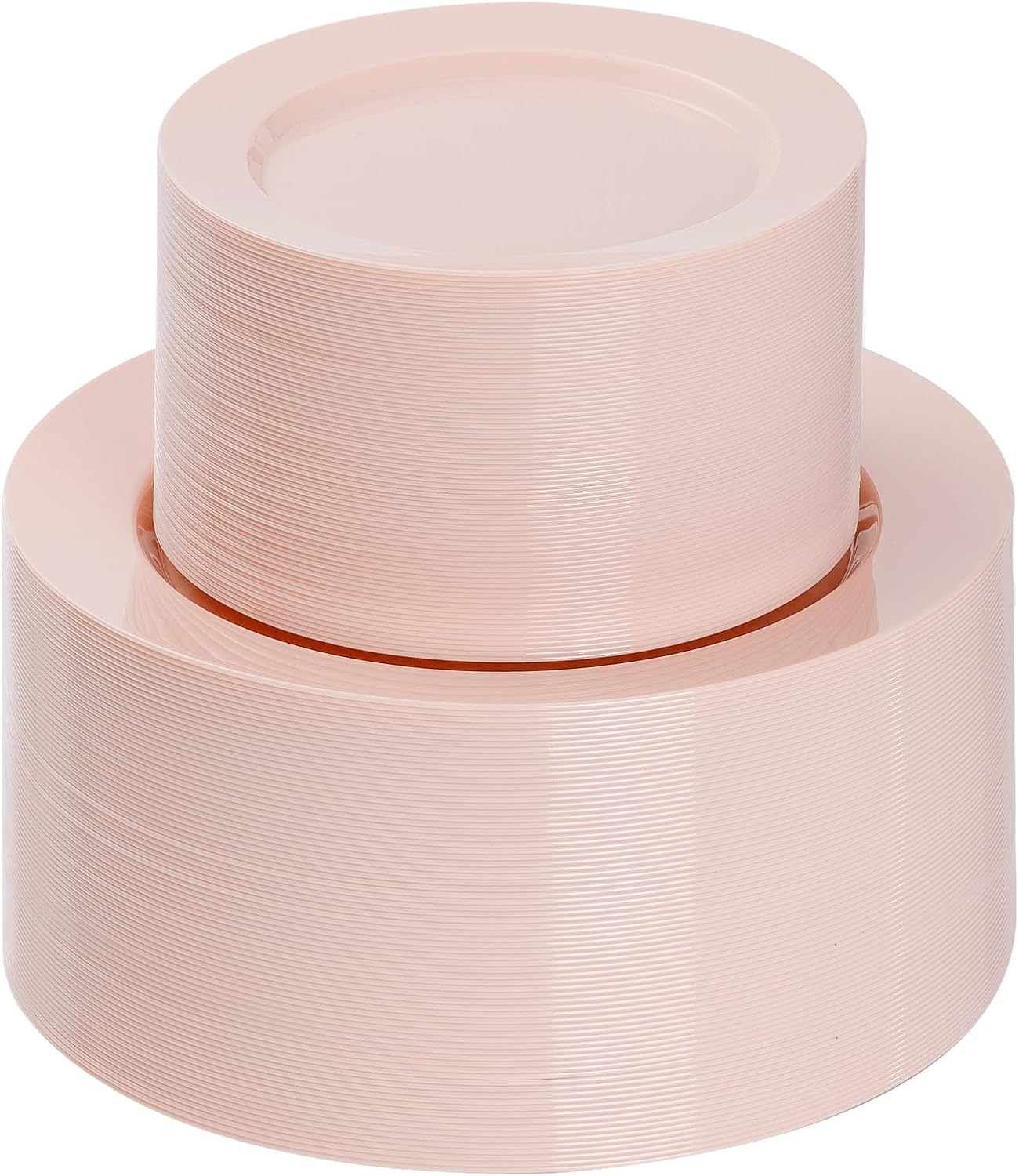 Goodluck 200PCS Heavy Duty Pink Plastic Plates for Parties