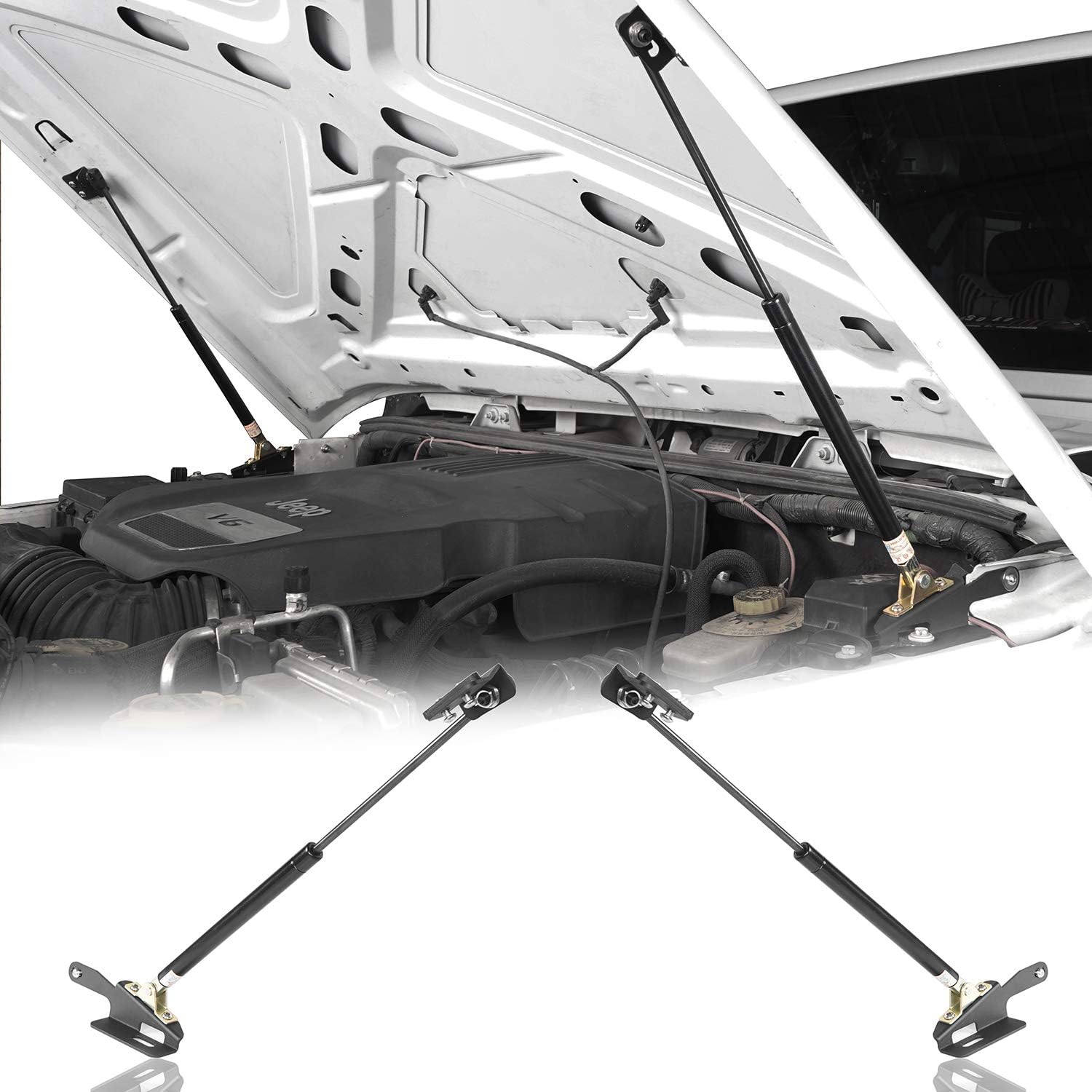 Hooke Road Wrangler JK Hood Lift Support Struts Assist Kit