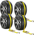 Car Tie Down Straps for Trailers 4 Pack - Heavy Duty 2in x 120in