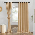 NICETOWN Flax Burlap Linen Curtains for Room Divider - Privacy & Light