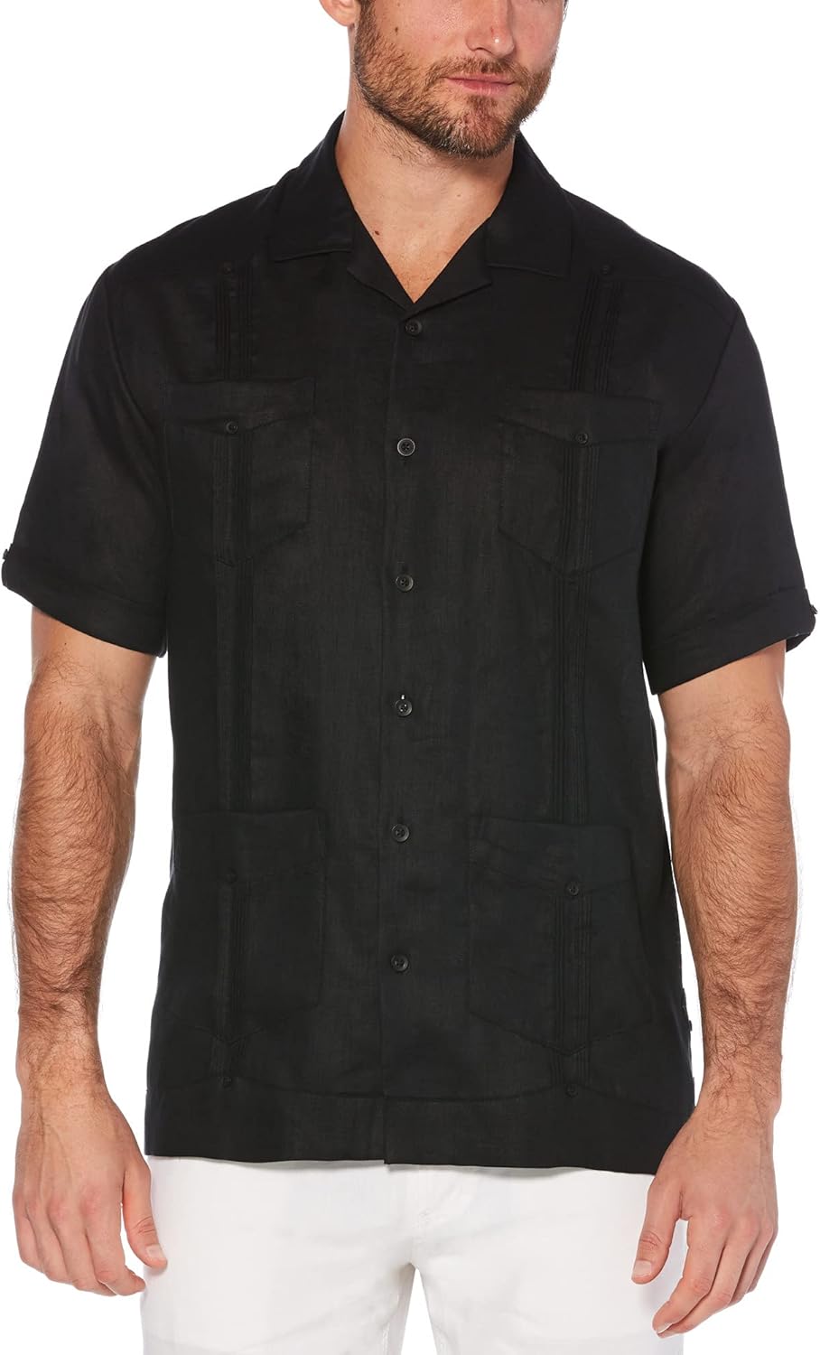 Cubavera Men's Lightweight Linen Guayabera Shirt with Pockets