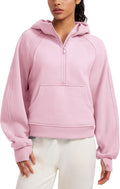 CRZ YOGA Womens Fleece Lined Half Zip Hoodie - Cozy Everyday Layer