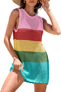 Womens Swimsuit Cover Up Crochet Mini Dress - Beach Ready