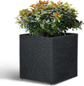 Large Square Planter Box Rattan-Style Wicker Planter - Tall 17in