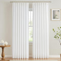 White Pinch Pleat Curtains 2-Pack 40in x 95in - Semi Sheer Drapes
