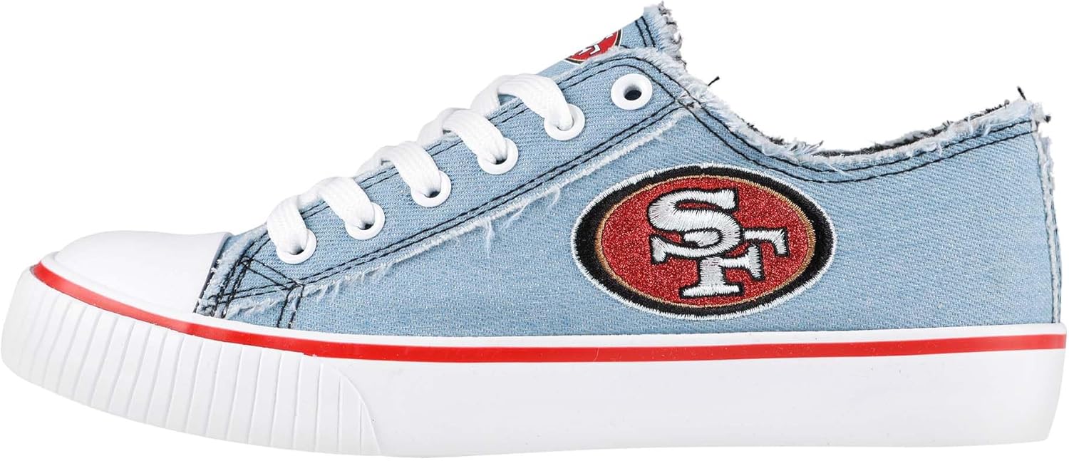 FOCO Women's NFL Denim Team Logo Low Top Canvas Sneakers