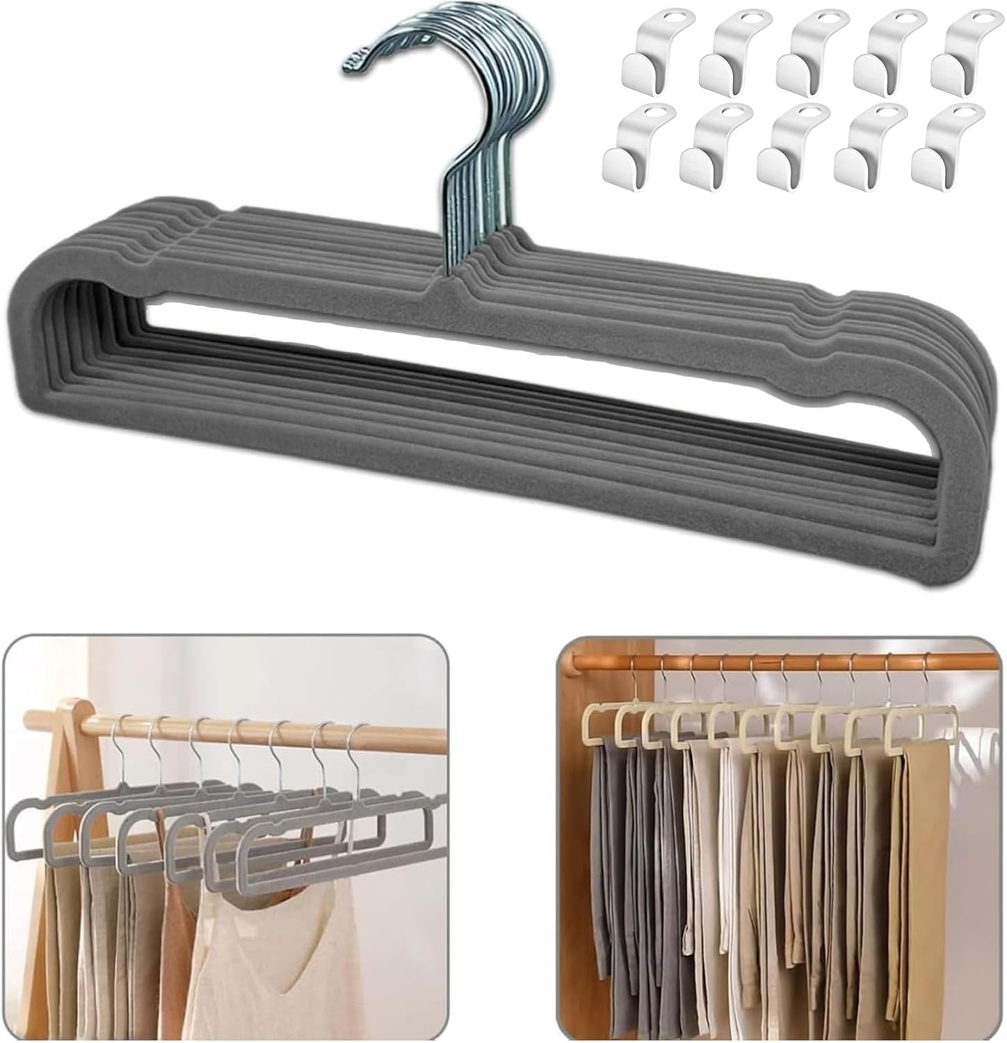 Velvet Hangers Non Slip - 20 Pack Space Saving Clothes Hanger