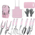 Pink Garden Tool Sets 12 Pieces - Complete Pink Gardening Kit