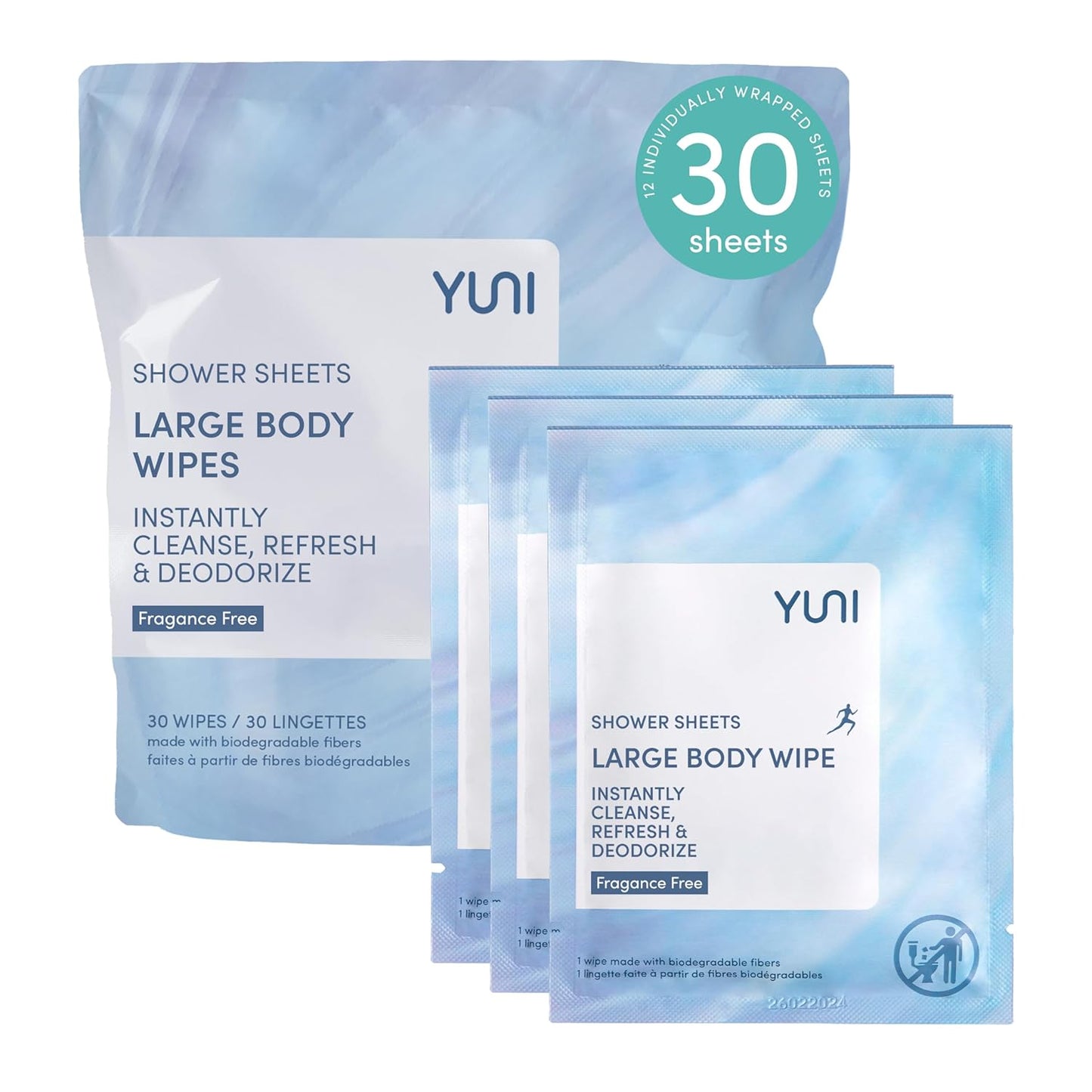 YUNI Beauty Large Body Wipes for On-the-Go Freshness and Clean