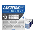 Aerostar 18x20x1 MERV 13 Pleated Air Filter 6-Pack - High Efficiency