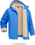Men's Sherpa Lined Hoodie Jacket - Heavyweight Warm Zip-Up
