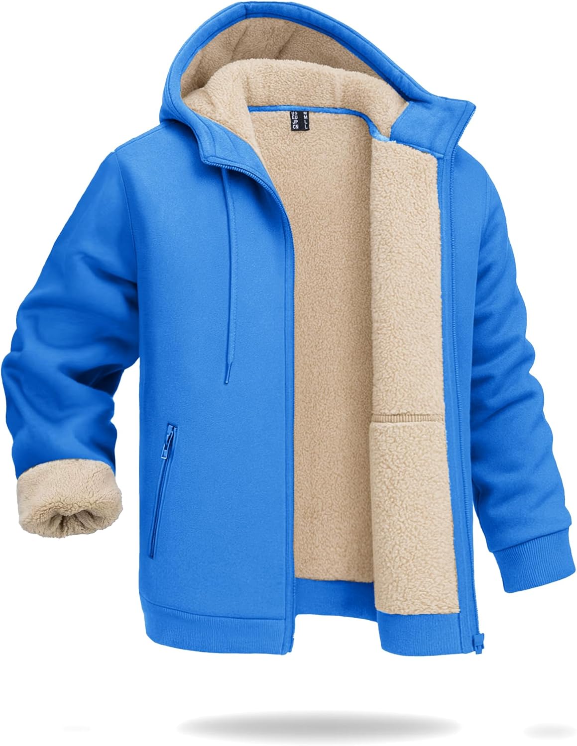 Boladeci Men's Sherpa Lined Hoodie Jacket for Winter Warmth