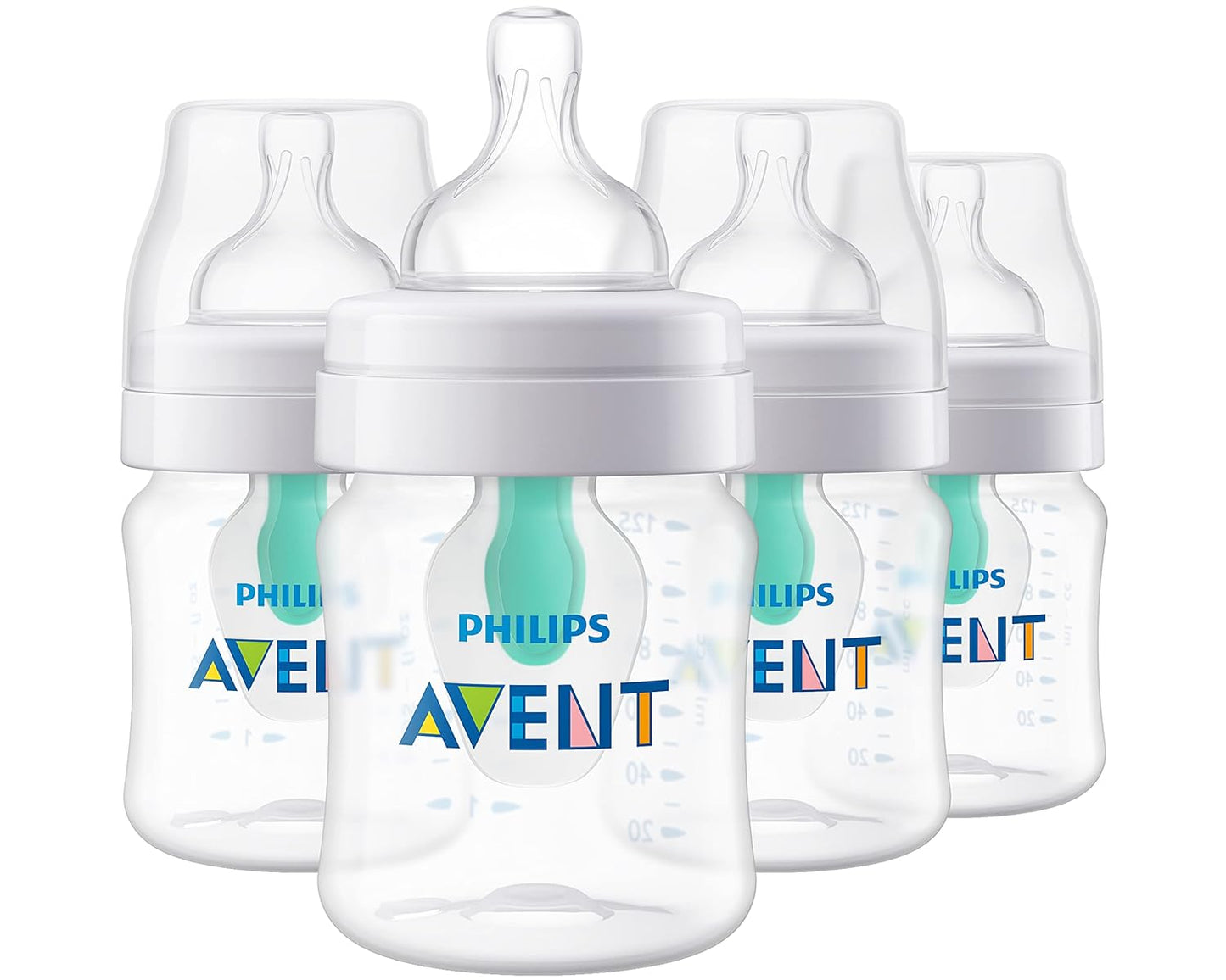 Philips Avent Anti-Colic Bottles, AirFree Vent, 4oz, 4pk - Relief for Babies