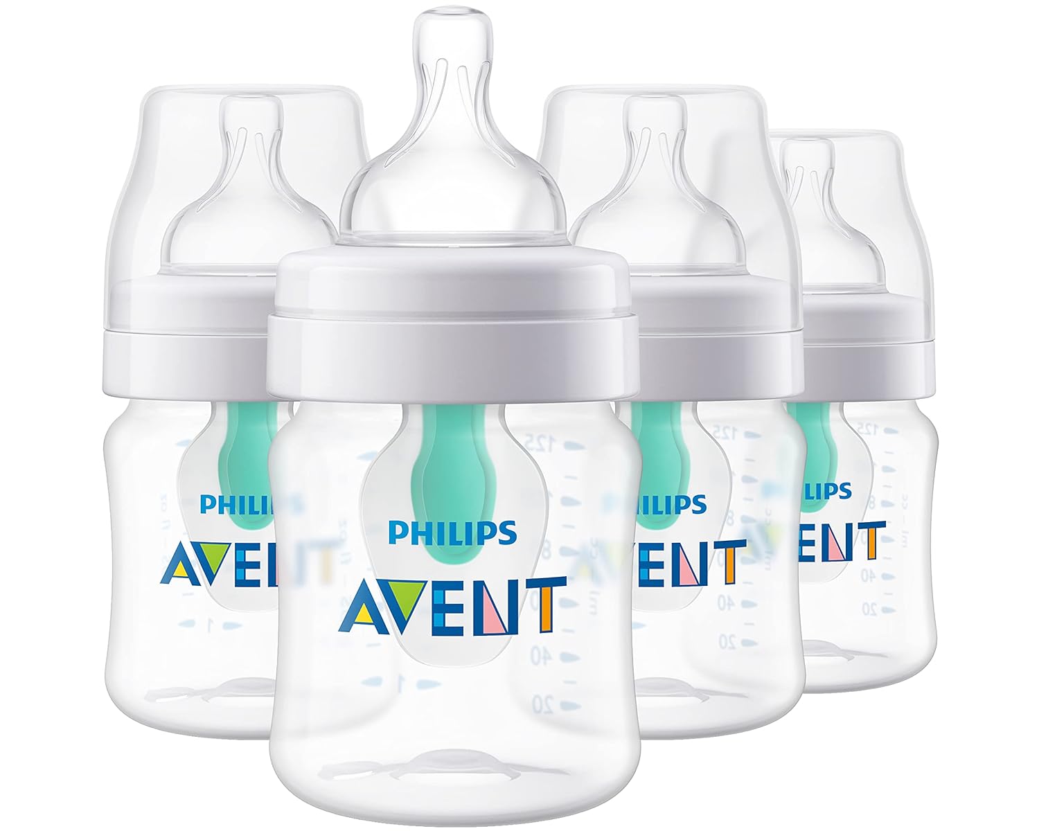 Philips Avent Anti-Colic Bottles, AirFree Vent, 4oz, 4pk - Relief for Babies