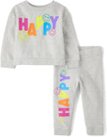 Baby Girls Long Sleeve Active Shirt and Jogger Pant Set - Cozy Fleece