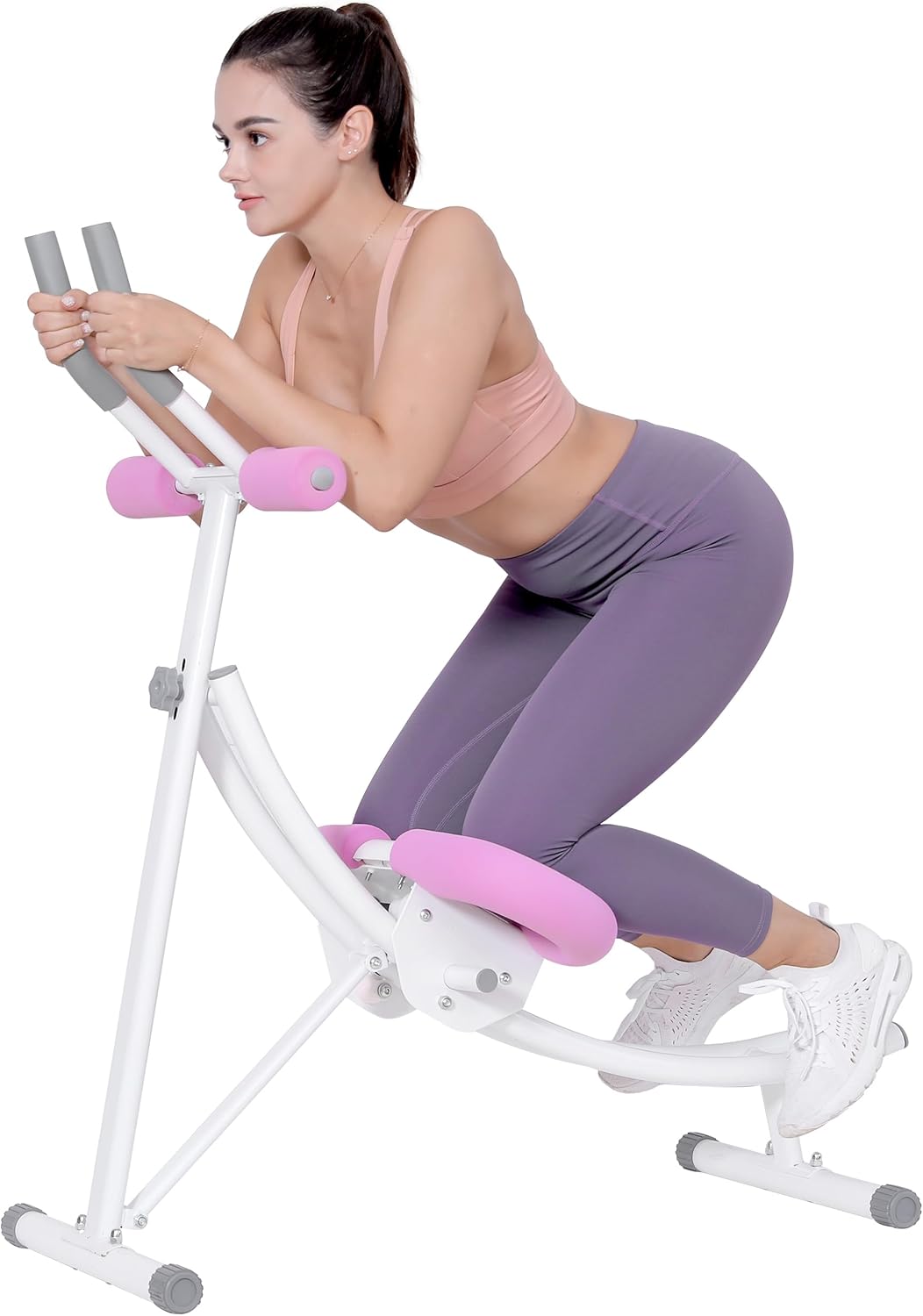 Height Adjustable Ab Coaster with LCD Display - Tone Abs Anywhere! Pink