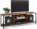 63-inch Large Industrial TV Stand for up to 70in TVs - Rustic Storage