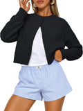 Trendy Queen Cropped Cardigan Sweaters for Women - Lightweight Y2k Do