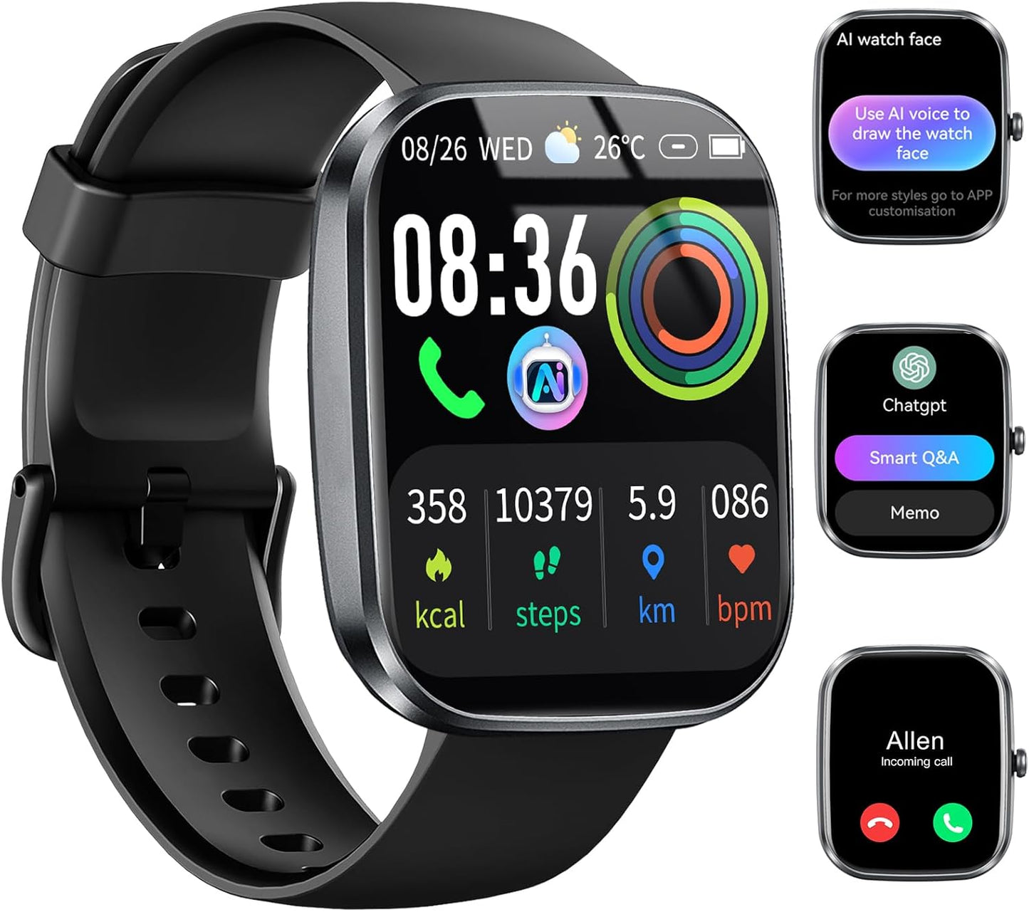 AI Smart Watch with ChatGPT: Bluetooth Calling & Fitness Tracker