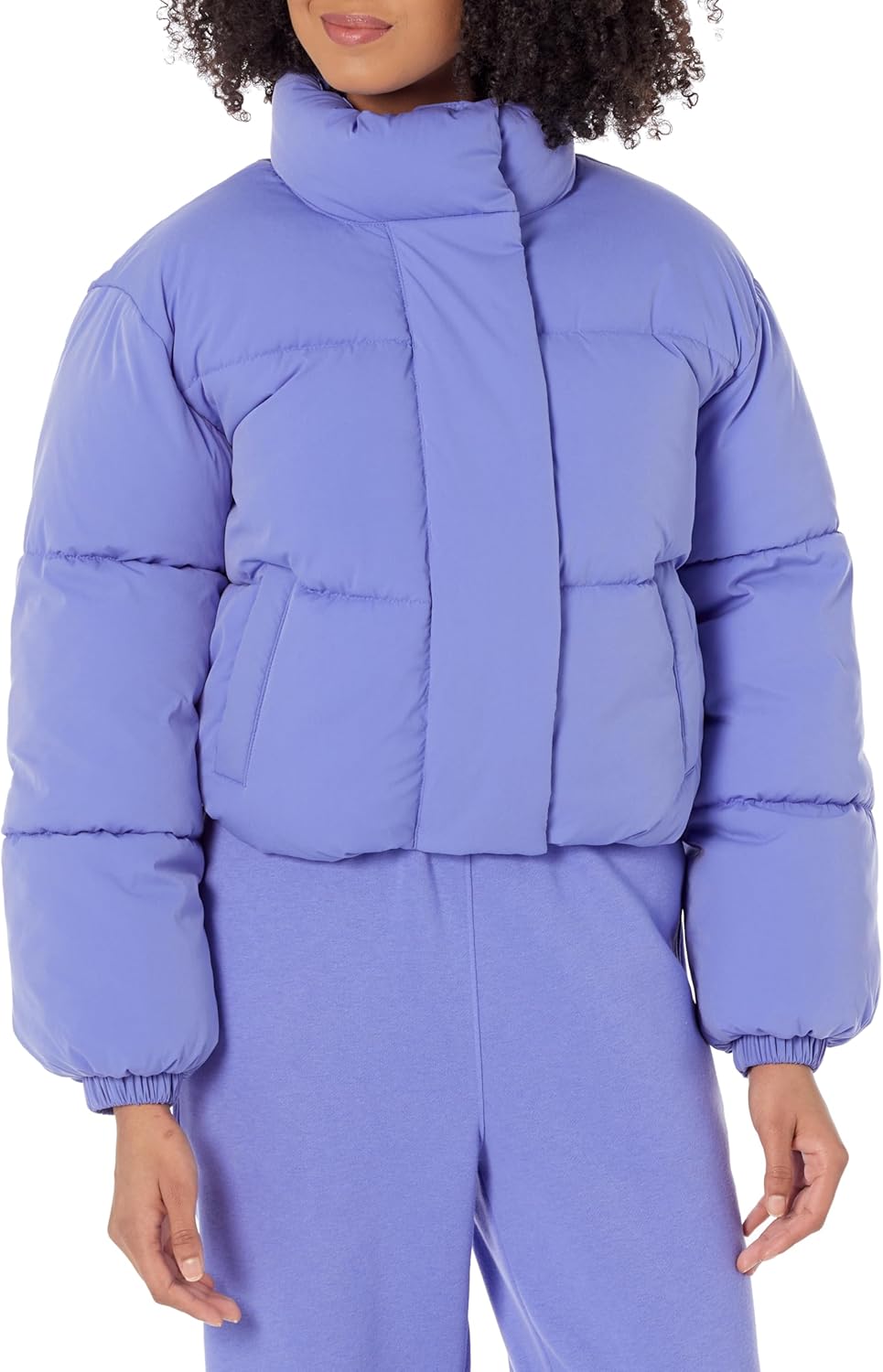 Cropped Full-Zip Puffer Jacket for Women - Stylish Winter Wear
