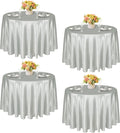 120 in Round Satin Tablecloth - Silky Silver Cover for Events
