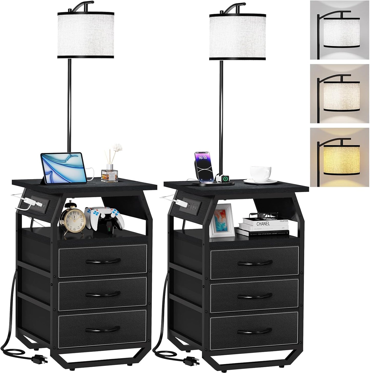 Floor Lamp with Table Set of 2 for Bedroom and Dorm Use