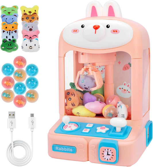 Claw Machine for Kids with Plush Toys and Adjustable Sounds