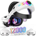 BROKELIT RGB Head Strap with 12000mAh Battery for Quest 3/3S